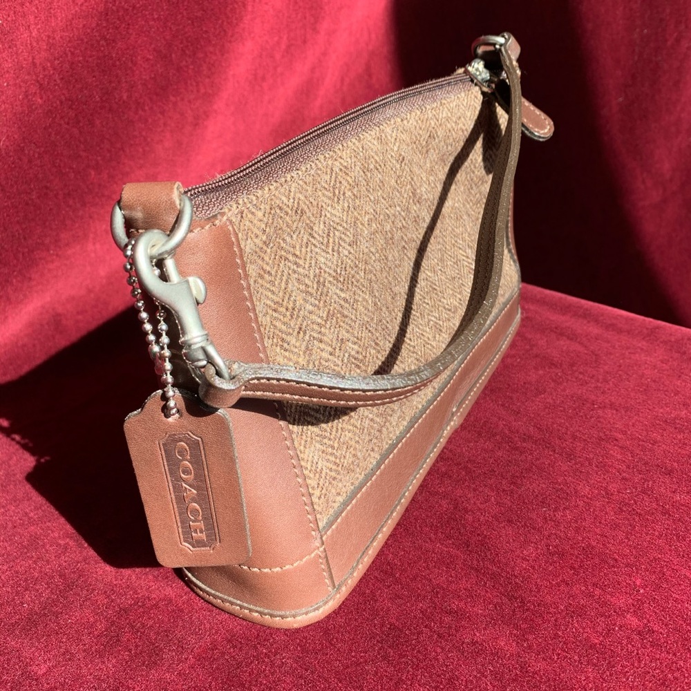 Coach Leather & Tweed Wristlet